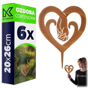 KADAX Ozdoba cortenowa Serce P25723 pakiet 6szt K1