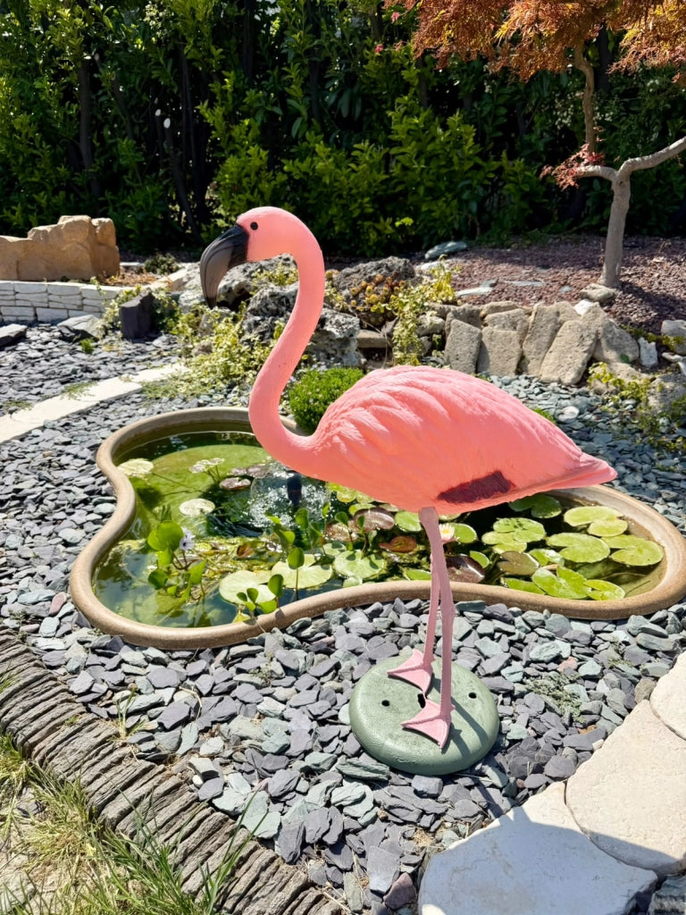 Fenicottero Rosa Decorativo H 80 cm per Laghetti da Giardino