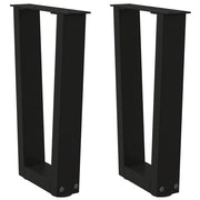 Set di 2 gambe regolabili per tavolino da caffè a forma di V 28 x 42-43,3 cm acciaio nero 02_0056908