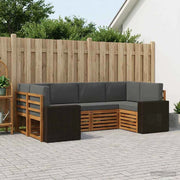 Set di divani da esterno 6 pz Naturale e Antracite Poliestere 3384783