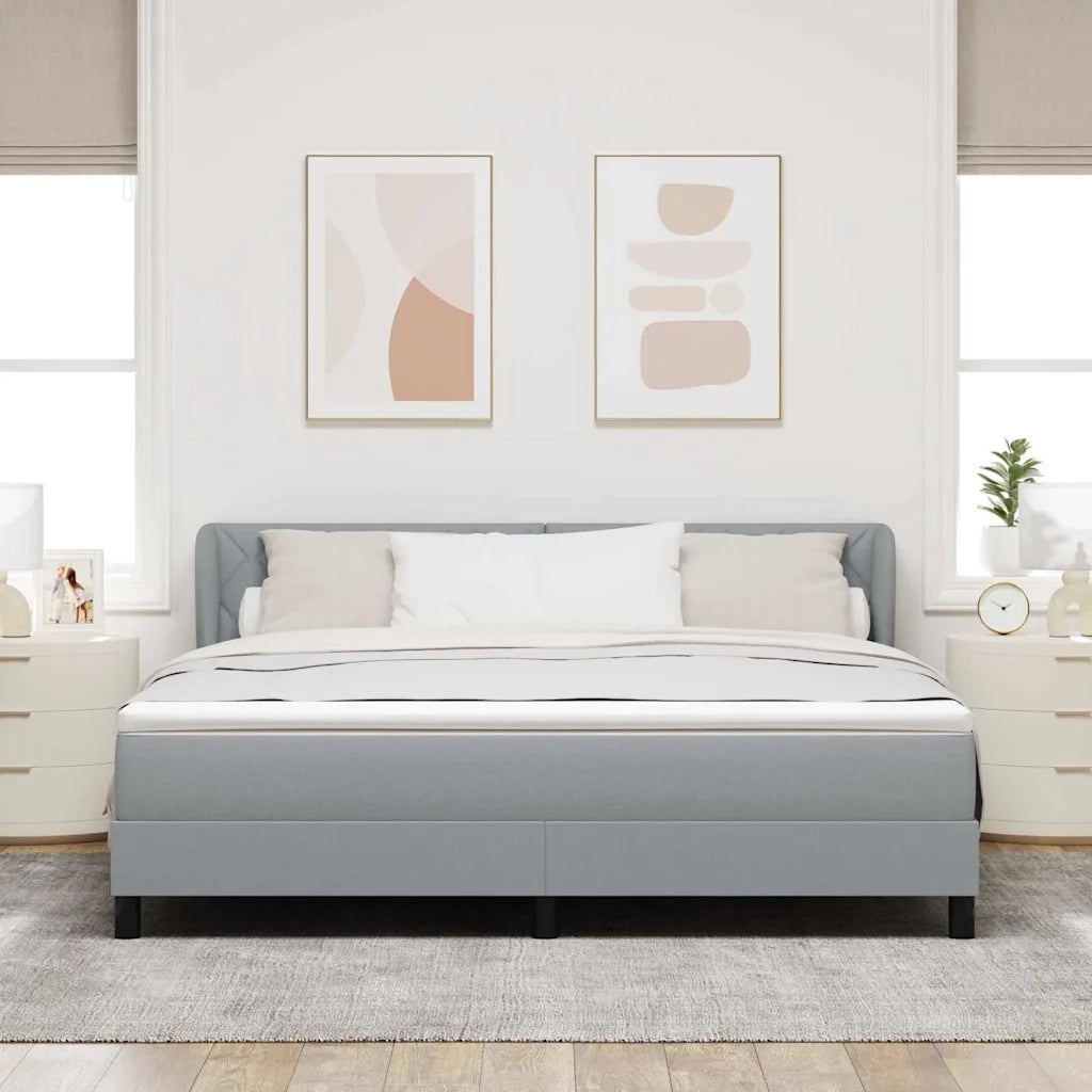 Letto a molle con materasso Grigio chiaro 180 x 200 cm Tessuto 3340101