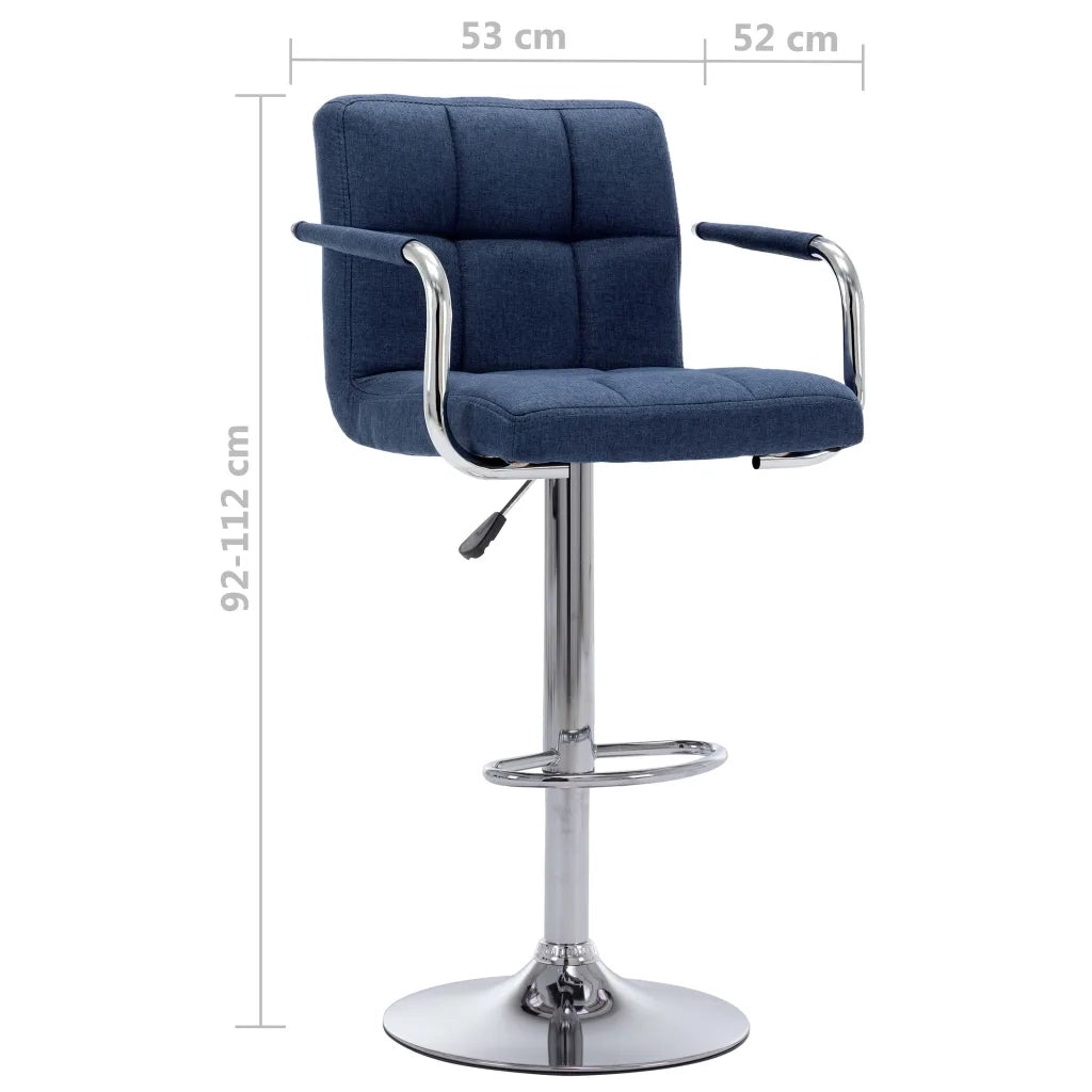 vidaXL Sedie da Bar 2 pz Blu in Tessuto