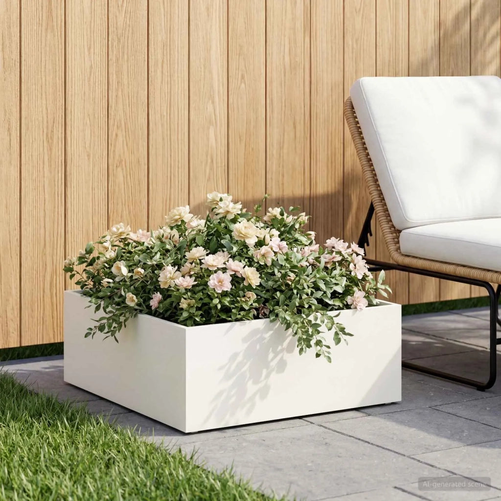 Vaso da giardino Bianco 60 x 60 x 20 cm 8004996