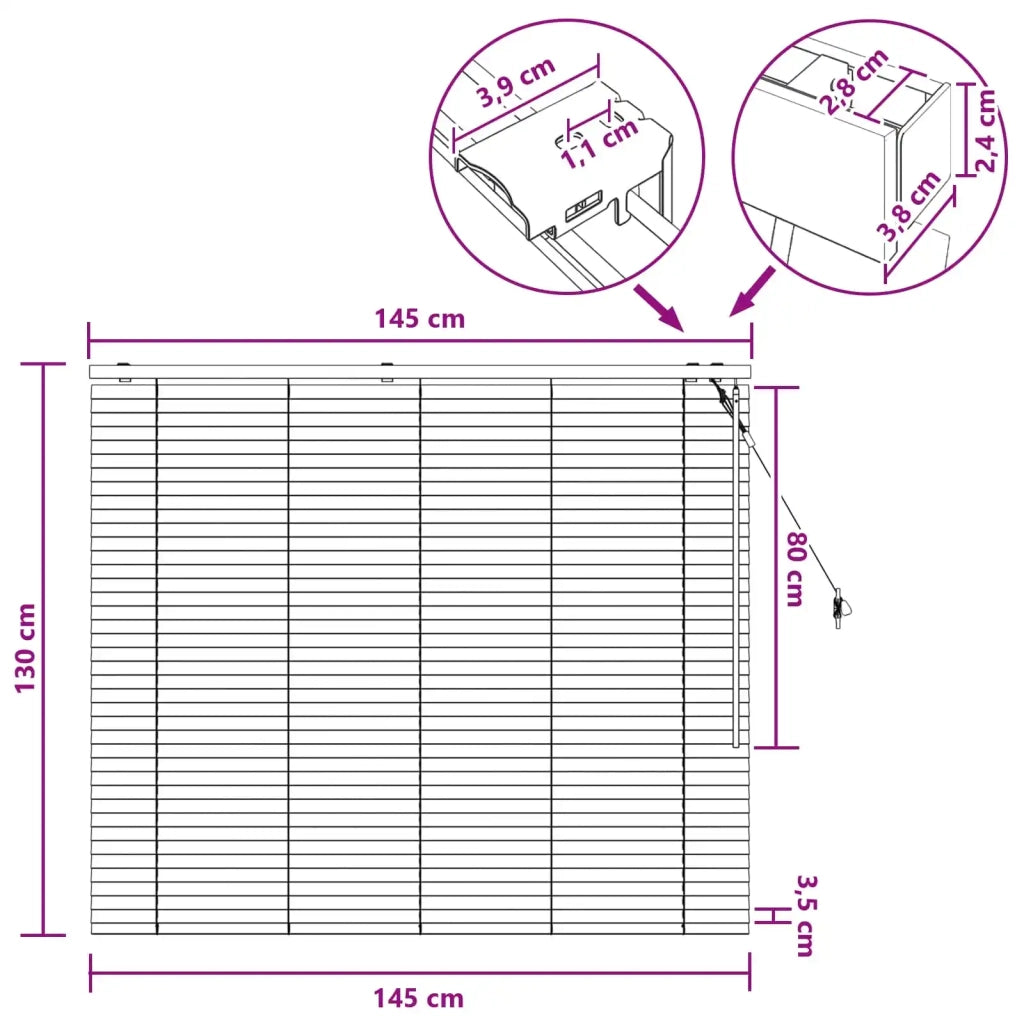 Tenda Veneziana Nero 145 x 130 cm 35 mm 42015475