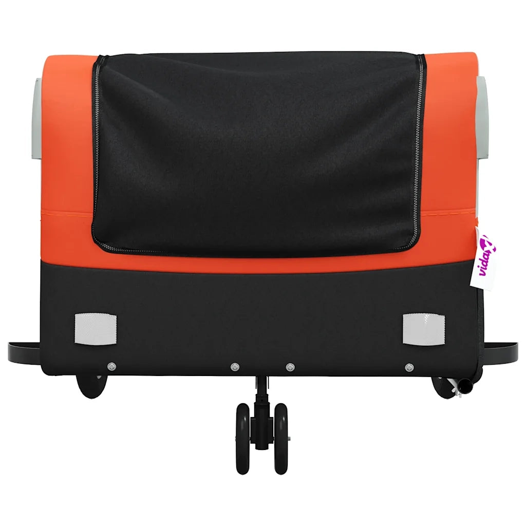 Rimorchio da Bici Nero e Arancione 45 kg in Ferro CFW5098634