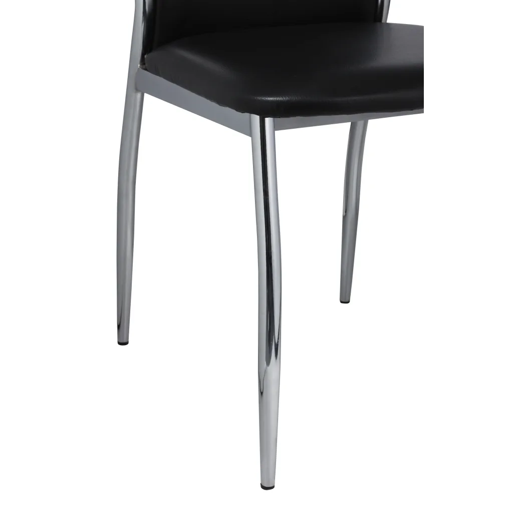 Sedie da Pranzo 4 pz Nere in Similpelle 60570