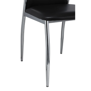 Sedie da Pranzo 4 pz Nere in Similpelle 60570