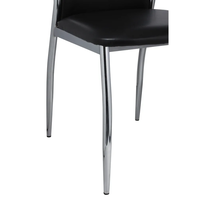 Sedie da Pranzo 4 pz Nere in Similpelle 60570