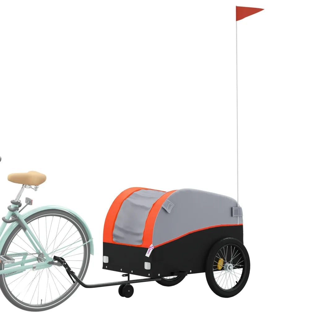 Rimorchio da Bici Nero e Arancione 45 kg in Ferro CFW5669247