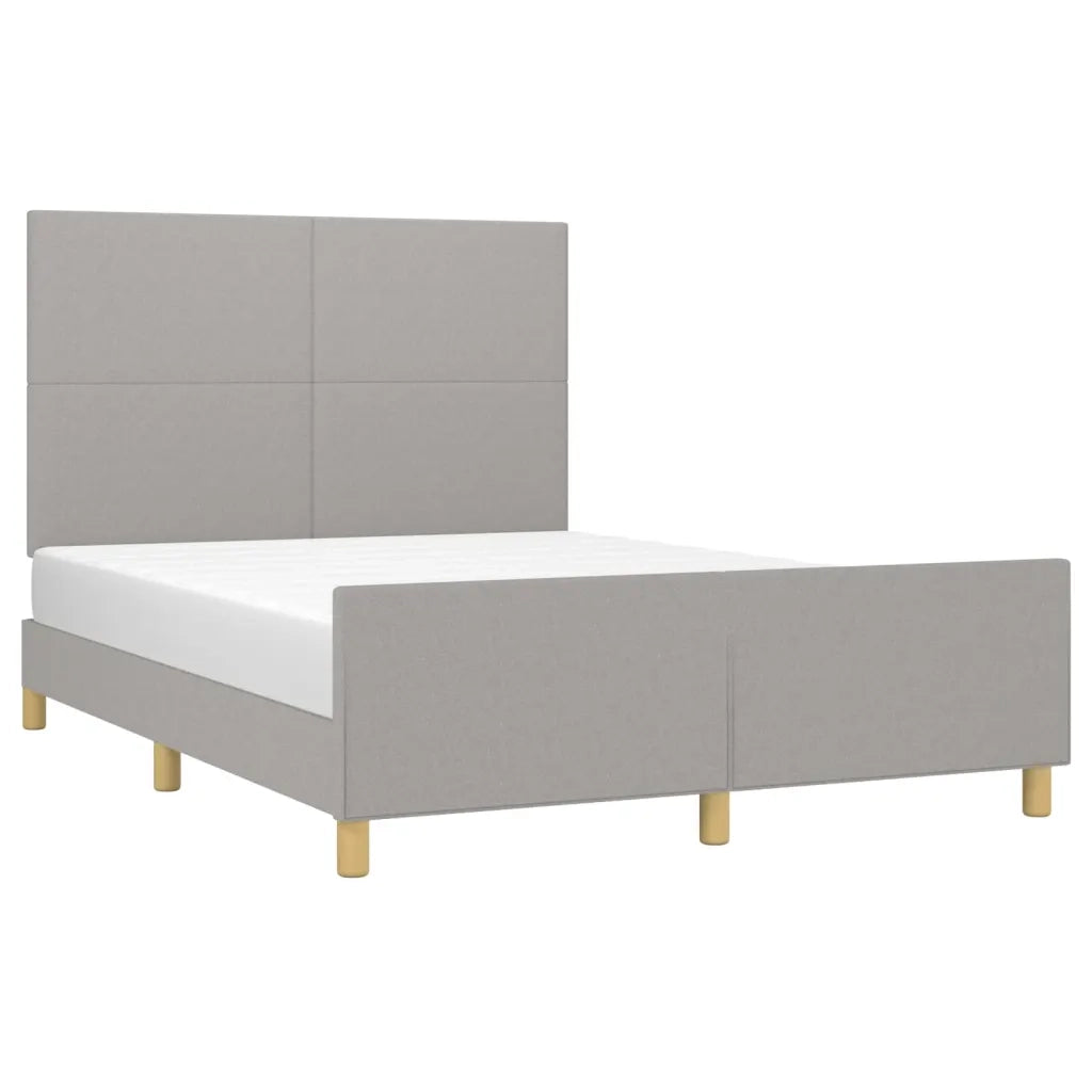 Giroletto con Testiera Grigio Chiaro 140x190 cm in Tessutocod mxl 121824