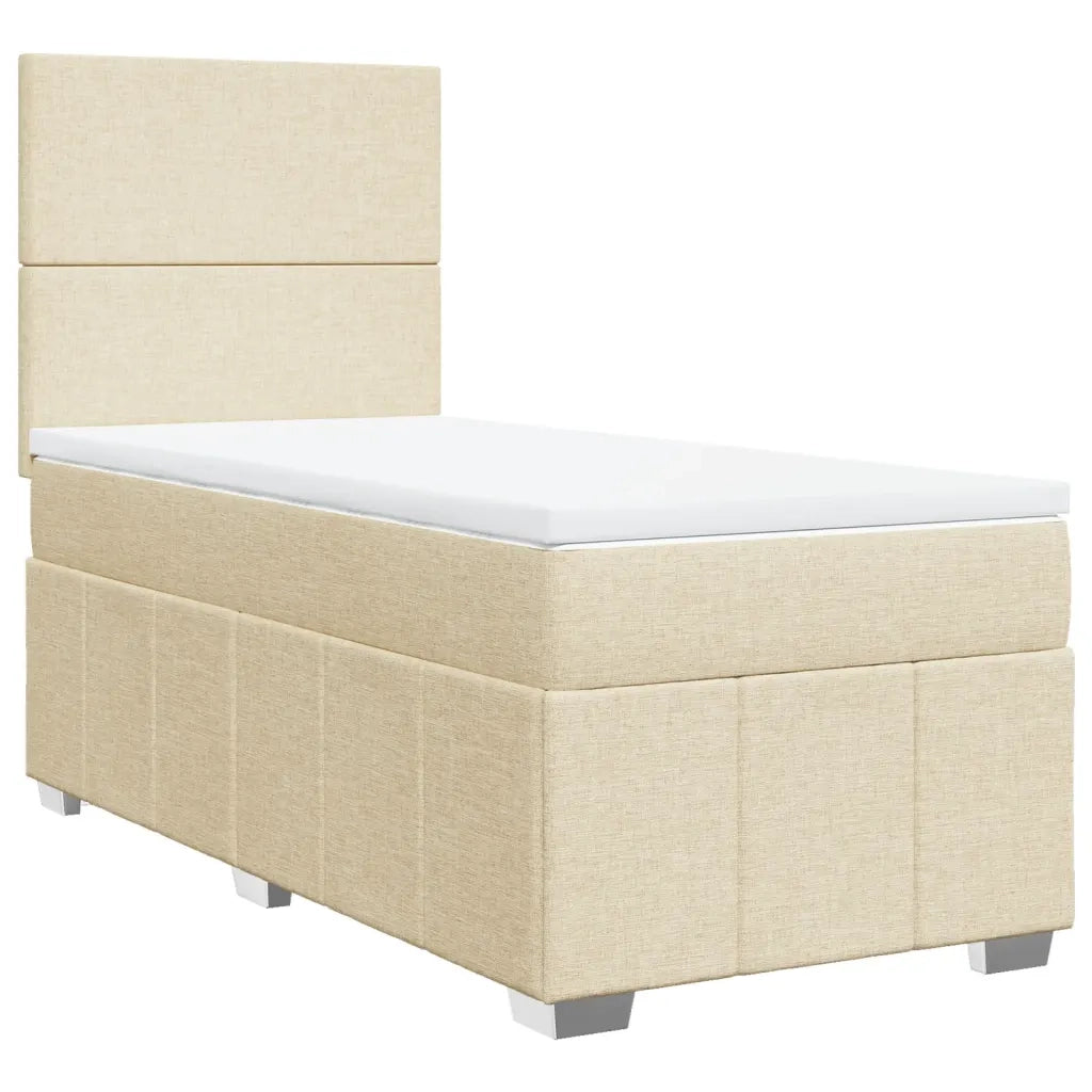 Giroletto a Molle con Materasso Crema 80x200 cm inTessuto