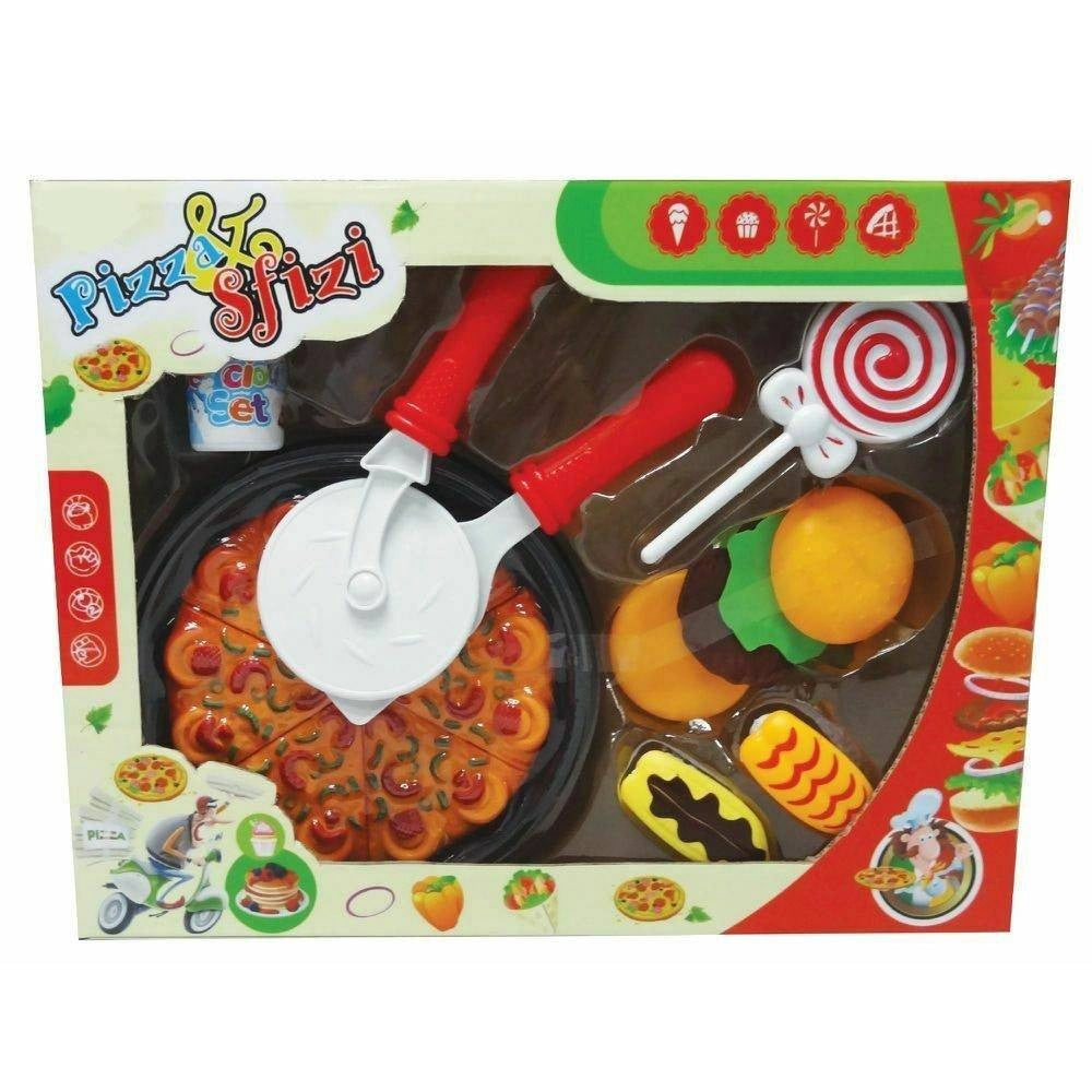 Trade Shop - Pizza E Sfizi Rotellina Spatola Lecca Lecca Panino Giocattolo Gioco Bambina -
