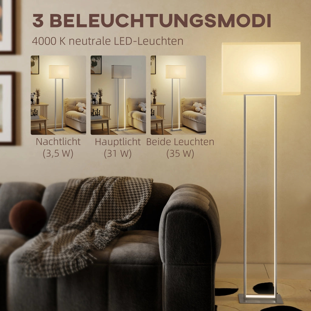 Lampada da terra moderna ¨C zephmum ¨C Bianco, 3 modalita', regolabile, tessuto