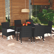 Set da Pranzo per Giardino 7 pz con Cuscini Polyrattan Nerocod mxl 93441