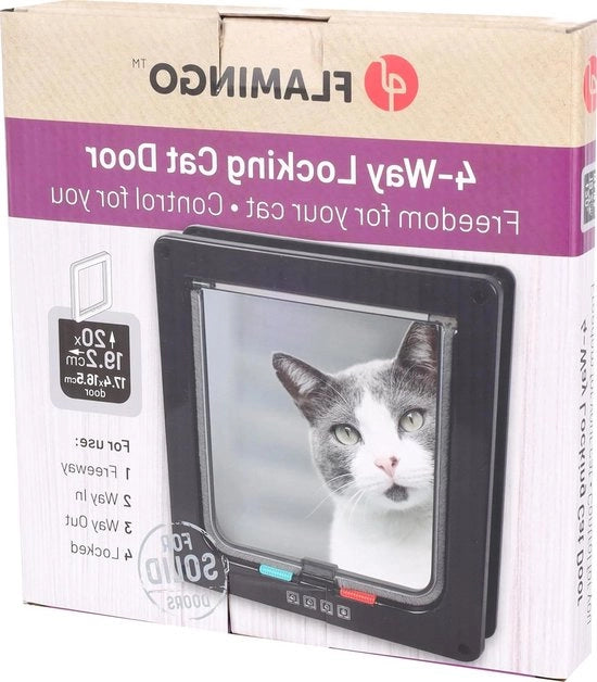 Cat flap con 4 impostazioni nero silenzioso con chiusura magnetica facile da installare per tutte le porte - 123456