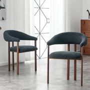 Set 2 Sedie da Pranzo in Tessuto ¨C Xylo ¨C Nero, Gambe in Metallo