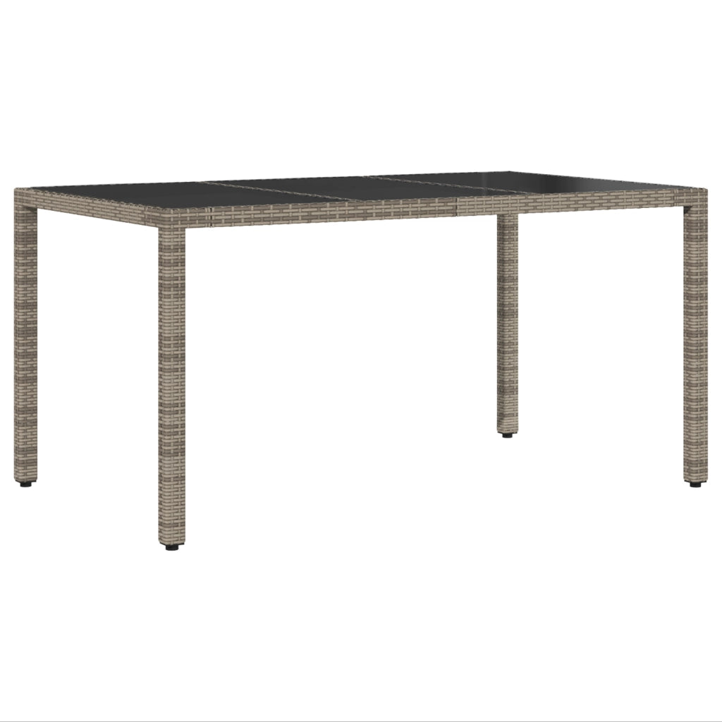 Set da Pranzo da Giardino 5 Pezzi con Cuscini Grigio in Polyrattan