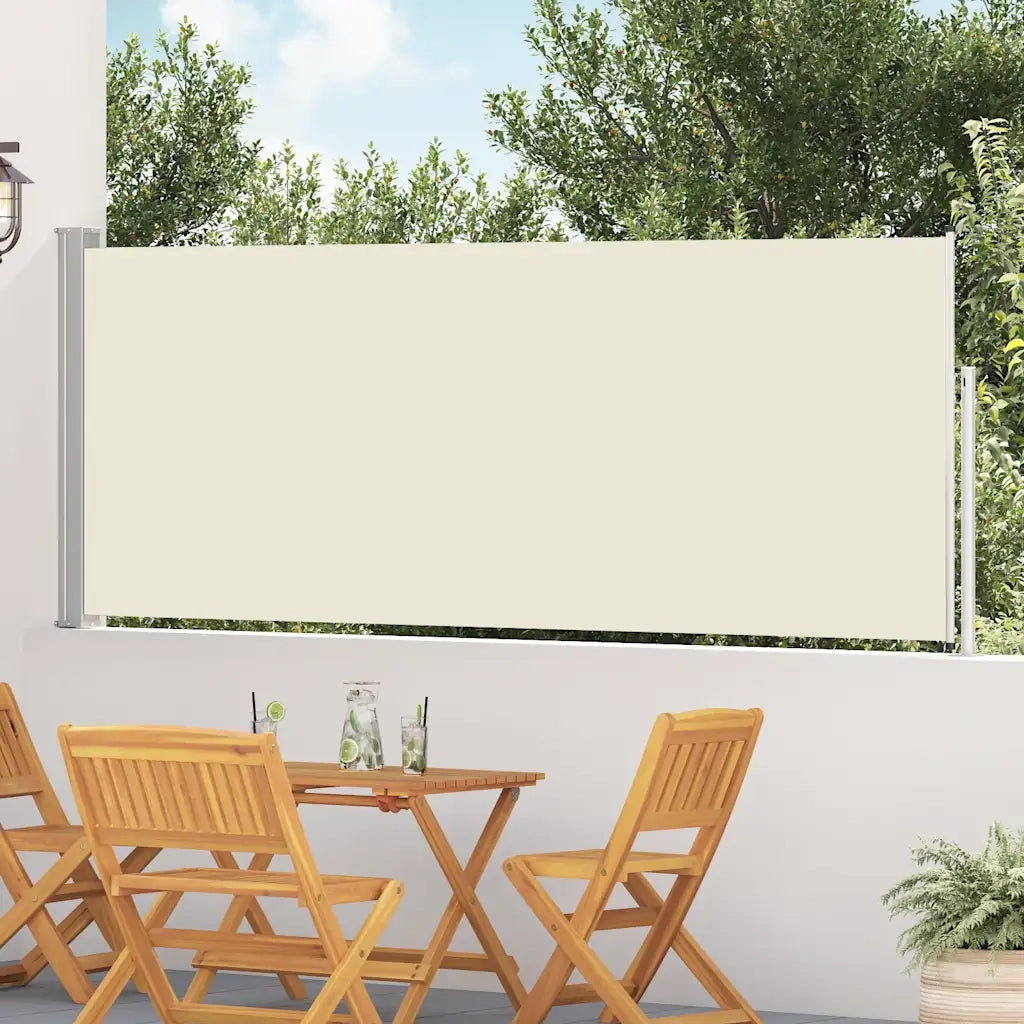 Tenda Laterale Retrattile per Patio-Tenda parasole per balcone 120x500 cm Crema