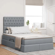 Letto con contenitore e materasso Grigio chiaro 120 x 190 cm