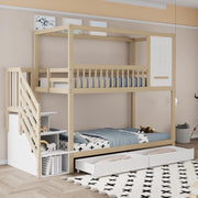 Letto a Castello Bambini in Legno Massello con Cassetti ¨C MINIMAL ¨C 90x200cm