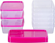 Scatole per congelatore rettangolari - 21 x 14 x 55 cm - set di 8 - rosa - qualità austriaca di scatole per congelatore