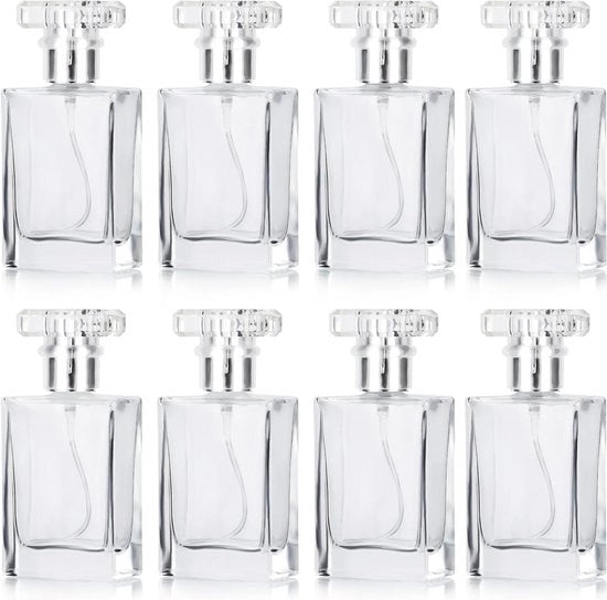 Spray per profumazione Hervulbare Flessi (8 pezzi) - Vaso in vetro trasparente - Formato da viaggio - Olii essenziali - Dopo rasatura e colonia