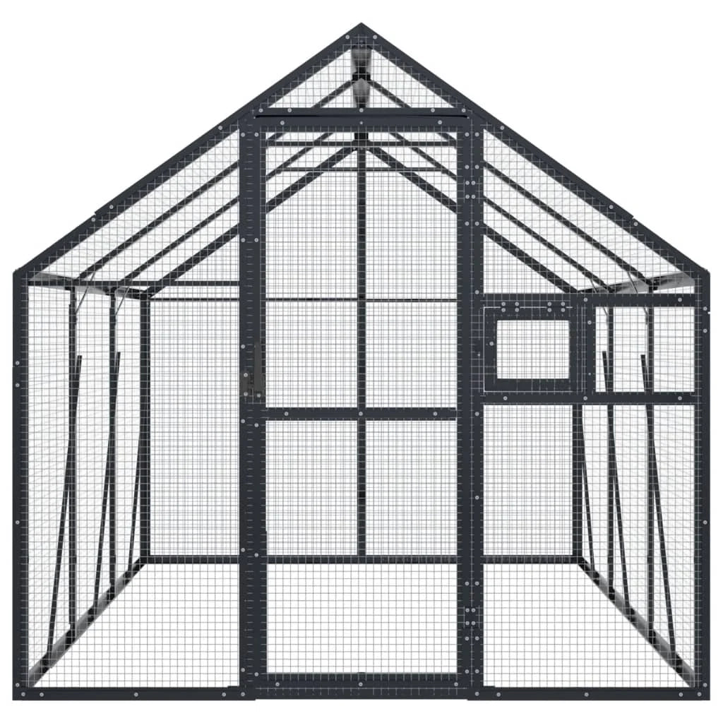 Voliera a gabbia 1,79 x 3 x 1,85 m alluminio antracite 02_0045633