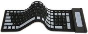 Tastiera in silicone - Pieghevole - Portatile - Impermeabile - Flessibile - 103 tasti - Adatto per laptop e tablet - Nero