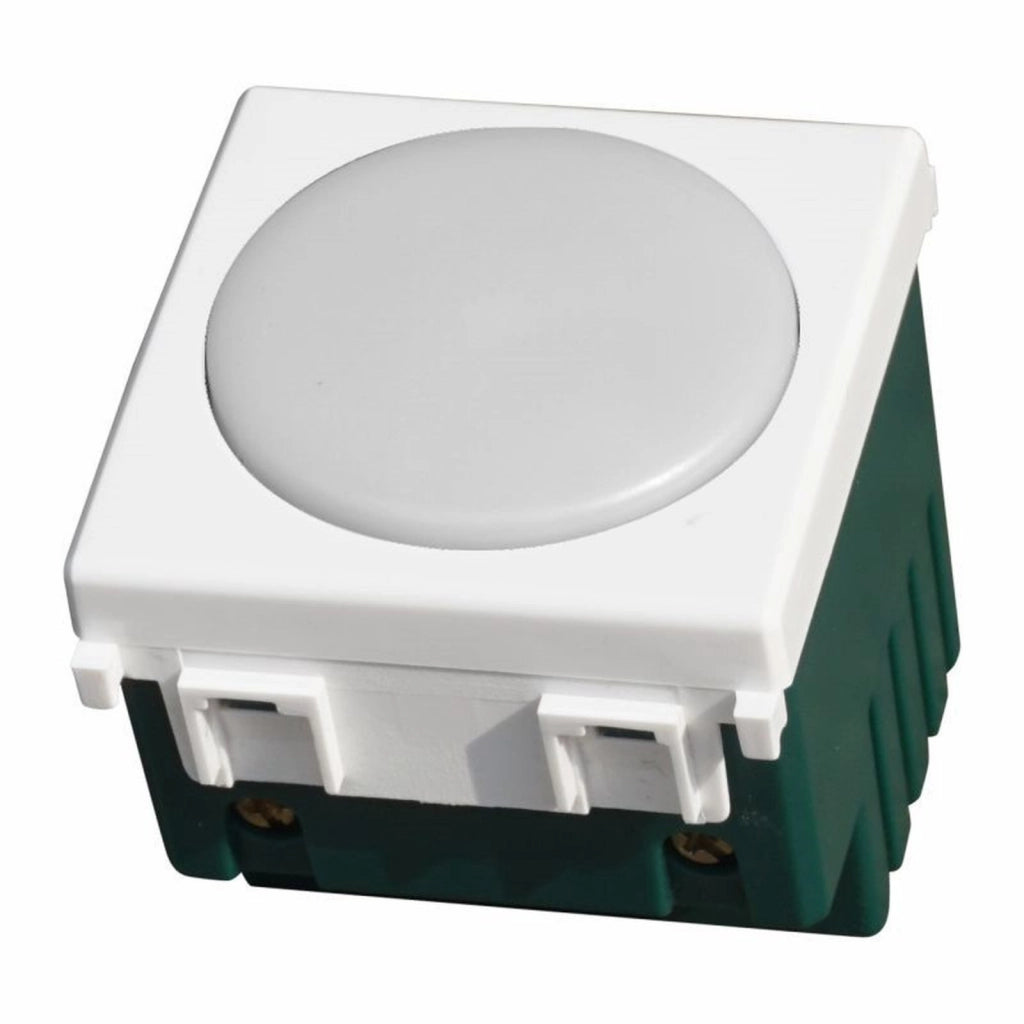 Serie Civile ETTROIT Bianco Compatibile Con Vimar Plana (Lampada Led Segnapasso 2M 220V 4000K)