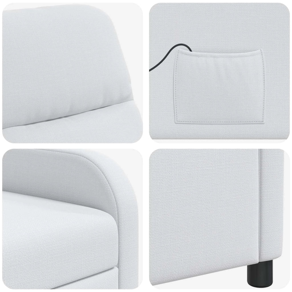 Divano Sedia-Poltrona Massaggiante Bianco Tessuto 856798