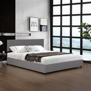 Letto Contenitore Juva con Apertura a Ribalta Letto Matrimoniale 180x200 cm Velluto a Coste Grigio Corium