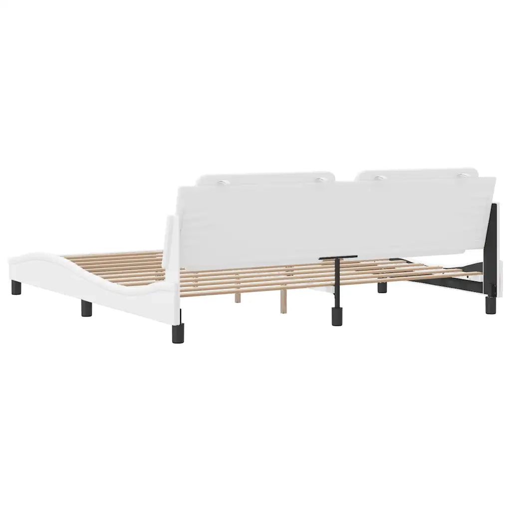 Giroletto con Testiera Bianco 200x200 cm in Similpelle