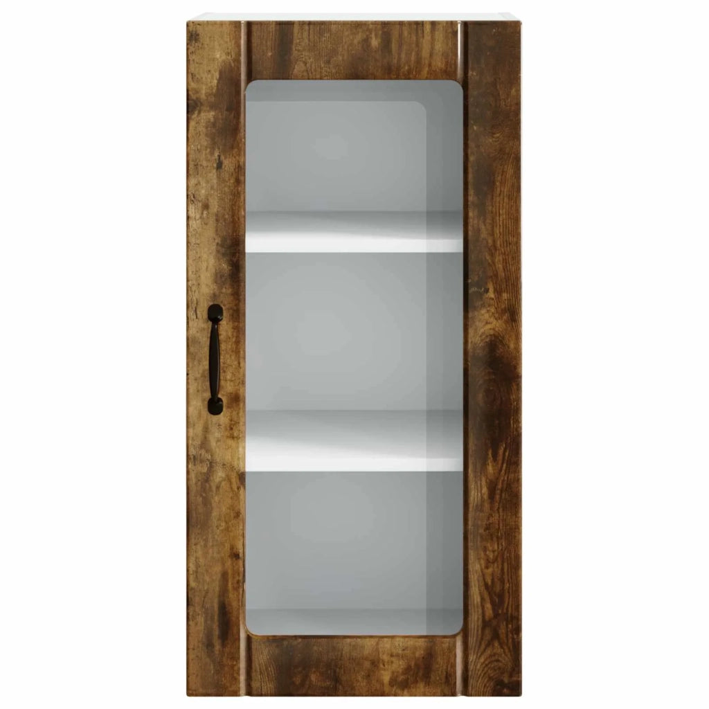 Pensile da cucina | Mobile in vetro da parete PORTO 2 pz Rovere fum¨¦