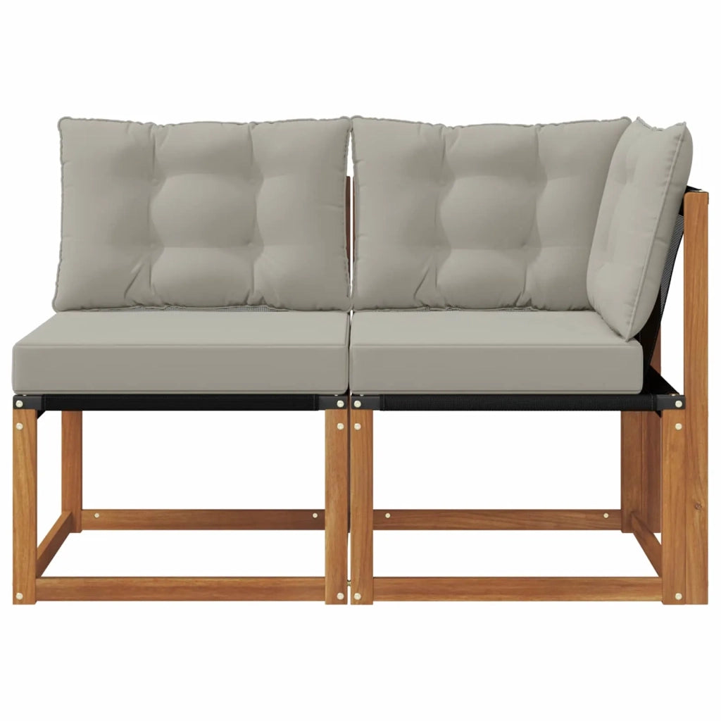 Divano modulare da esterno e angolare 2 Pezzo-Divano da Giardino-Divano componibile Naturale 665818