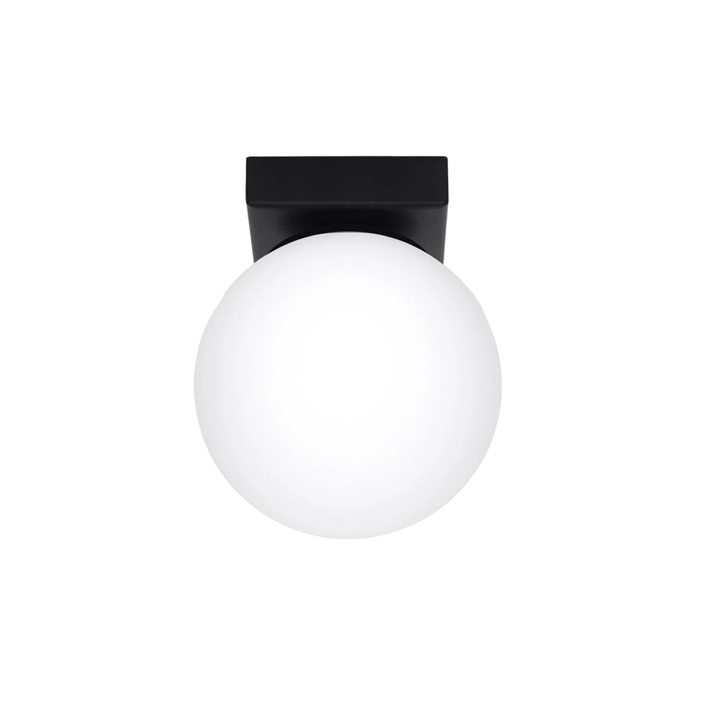 Plafoniera Pure Lume SOLEDA nera sfera vetro 1xG9