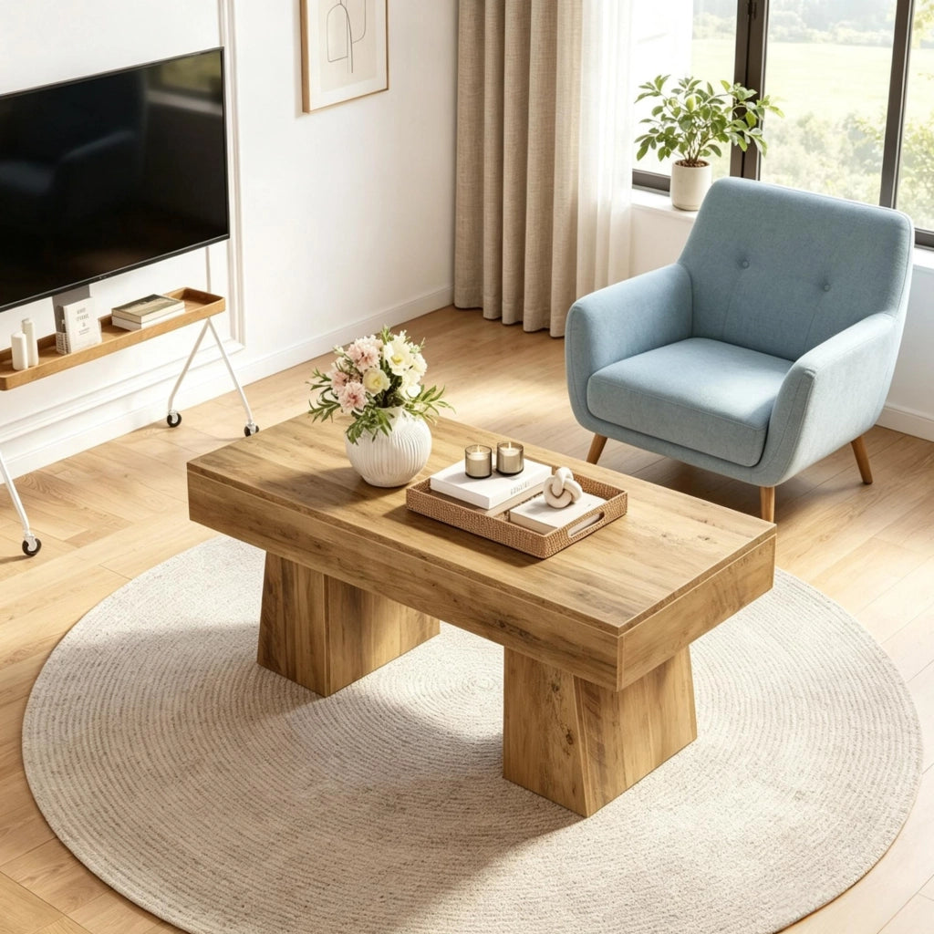 Tavolino da caffè rettangolare 120 x 60 x 50 cm in MDF marrone
