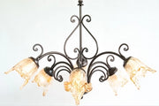 LAMPADARIO PLAFONIERA APPLIQUE EMOZIONI 6 LUCI DIAM.CM.60 H.70 NERO/RUGGINE
