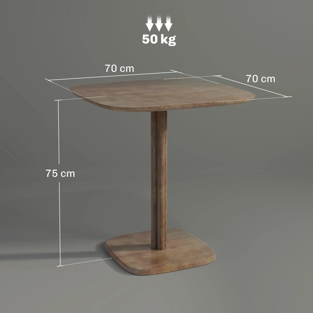 Tavolo da pranzo quadrato ¨C Minimal ¨C 70x70 cm, effetto legno, marrone
