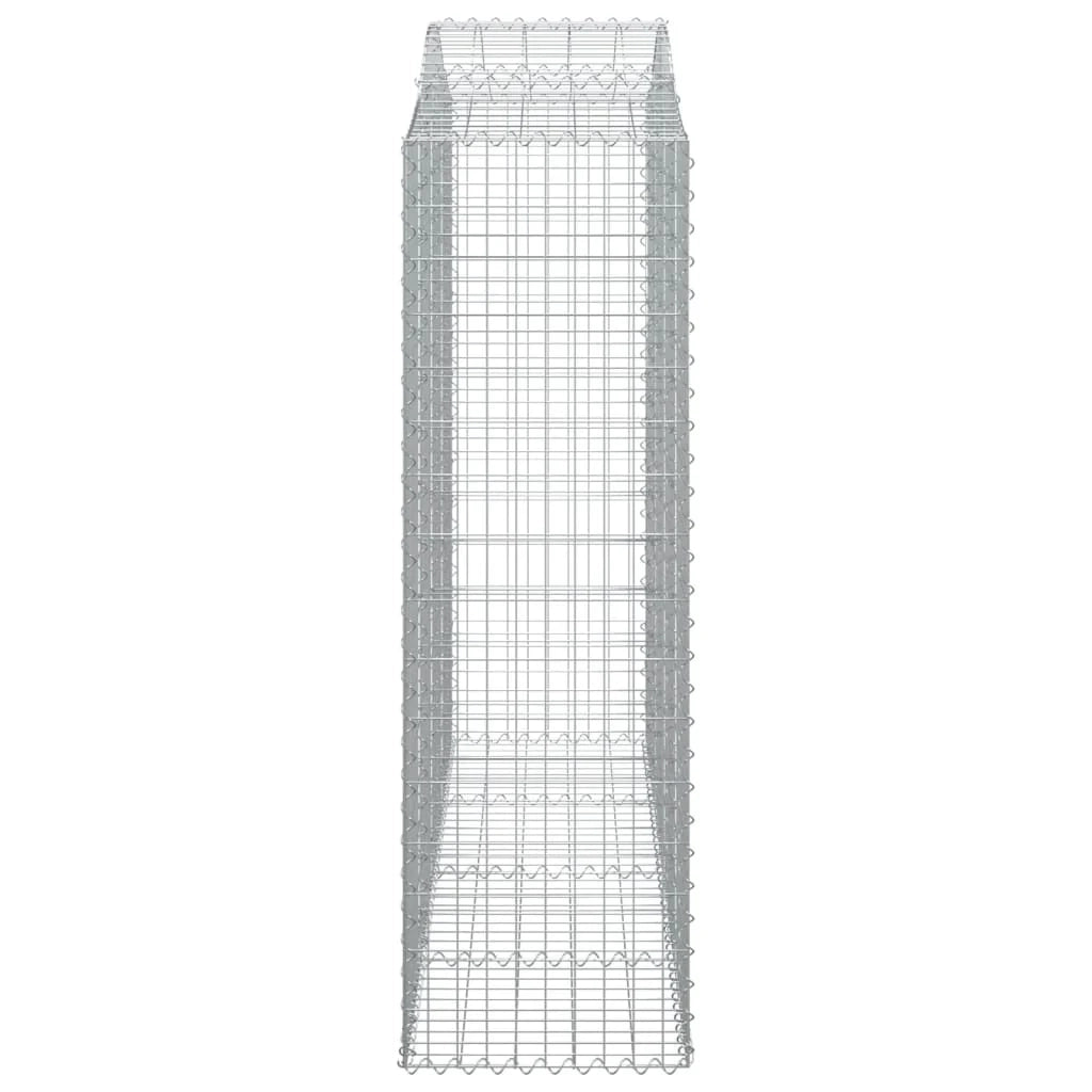Set di 8 gabbioni ad arco per recinzioni a gabbia e muri di contenimento 200 x 50 x 160/180 cm ferro zincato argento 02_0041176