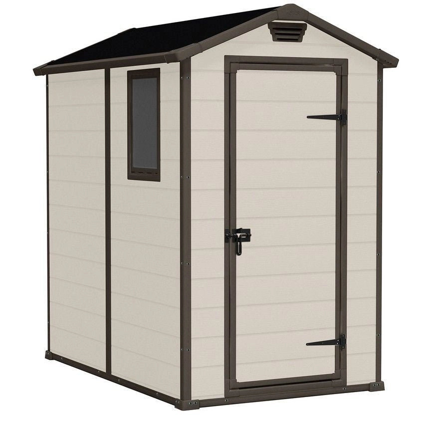 Keter 240025 Manor Casetta da Giardino in Resina con Finestra e Pavimento Incluso 130x192x198 cm colore Beige