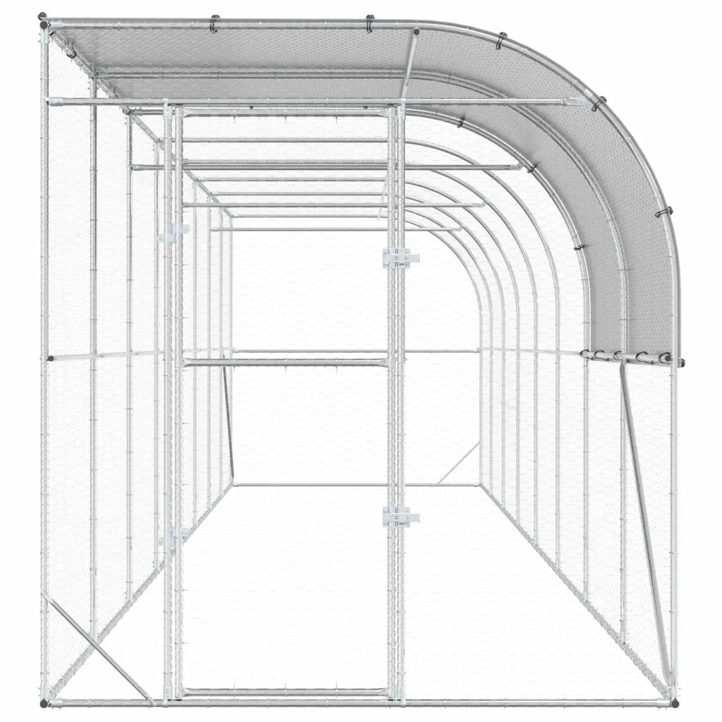 Gabbia per Polli Contro il Muro Argento 800 x 200 x 215 cm 3434743