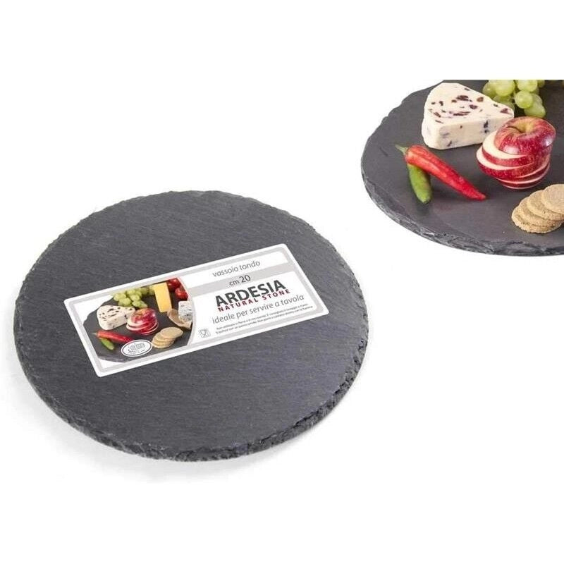 VASSOIO TONDO REALIZZATO IN ARDESIA DIAMETRO 20 CM