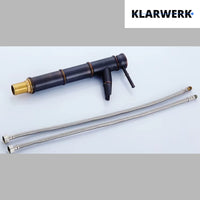 YURI | Rubinetto per bagno a cascata in bambù  alto nero | Raccordo in acciaio inox per lavelli alti | Miscelatore giapponese 2 attacchi