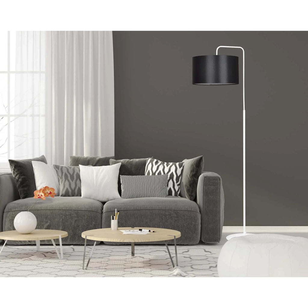 Piantana Contemporaneo Sigfrido Acciaio Bianco Bianco 1 Luce E27 Ip20