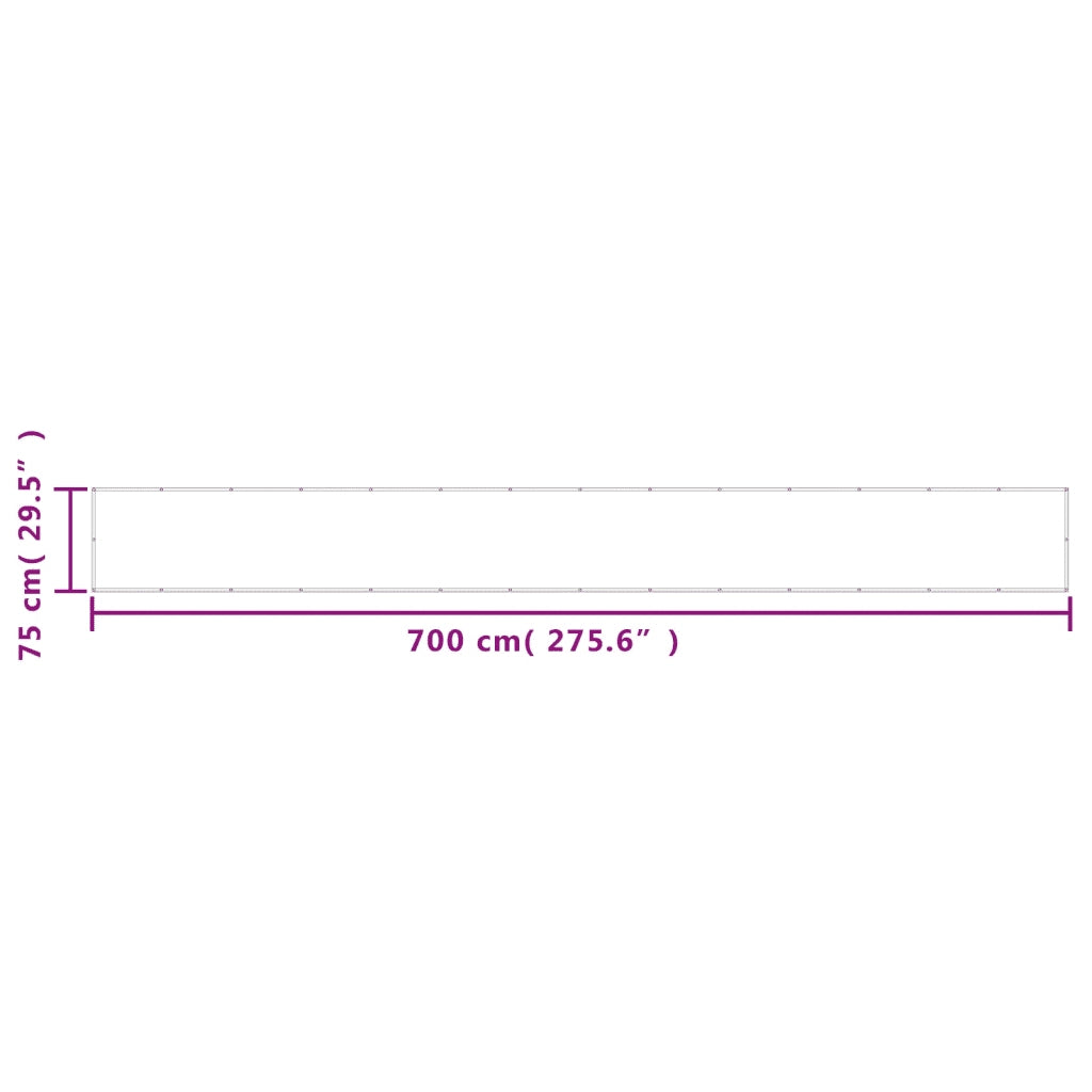 Paravento da Balcone Tortora 75x700 cm 100% Poliestere Oxford 4000235