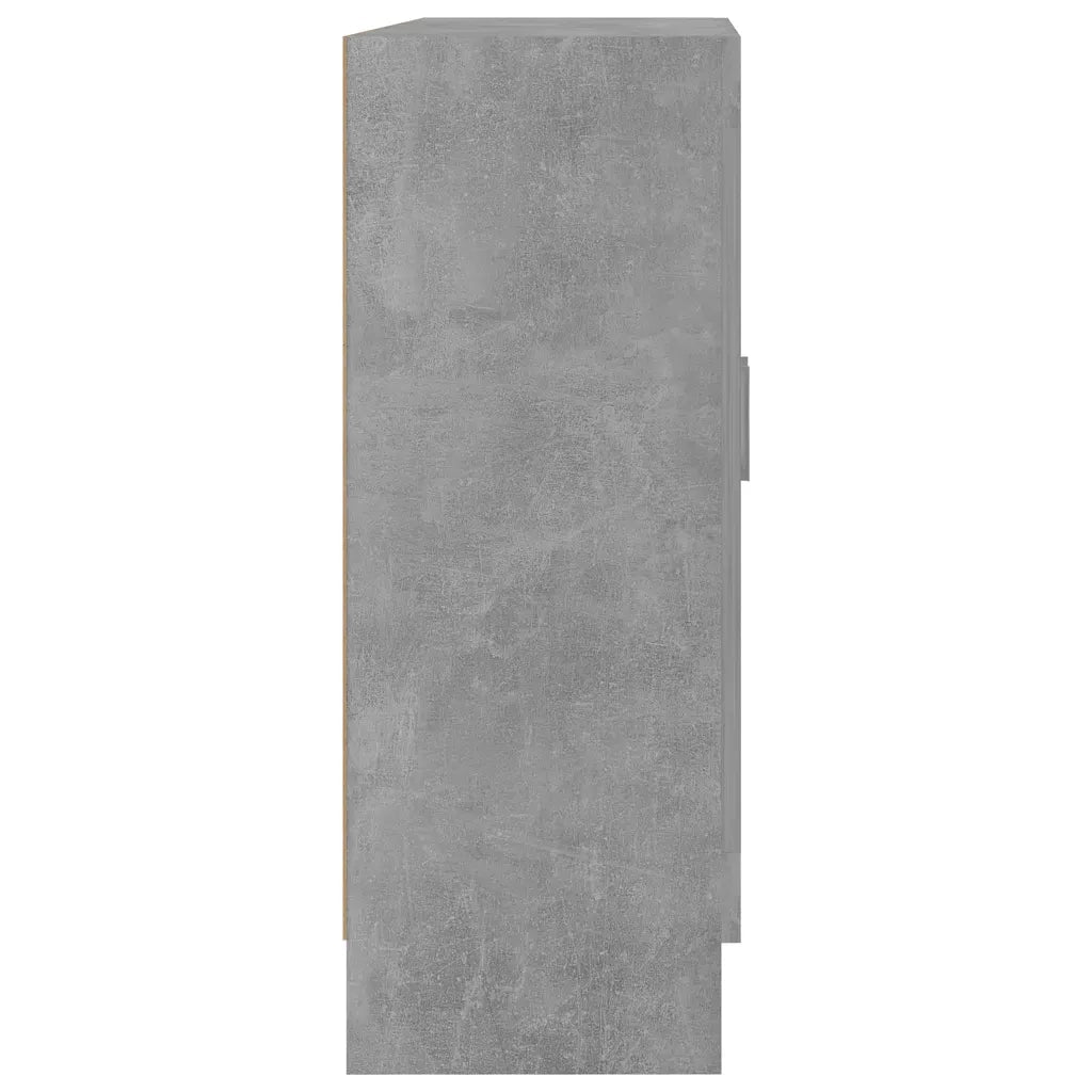 Armadietto Vetrina Grigio Cemento 82,5x30,5x80 cm Multistrato 802745
