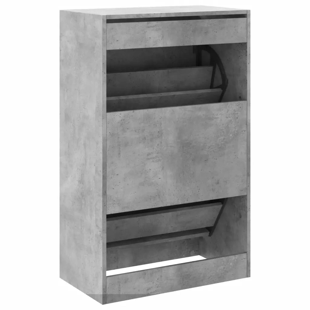 Scarpiera Grigio Cemento 60x34x96,5 cm in Legno Multistrato 839948