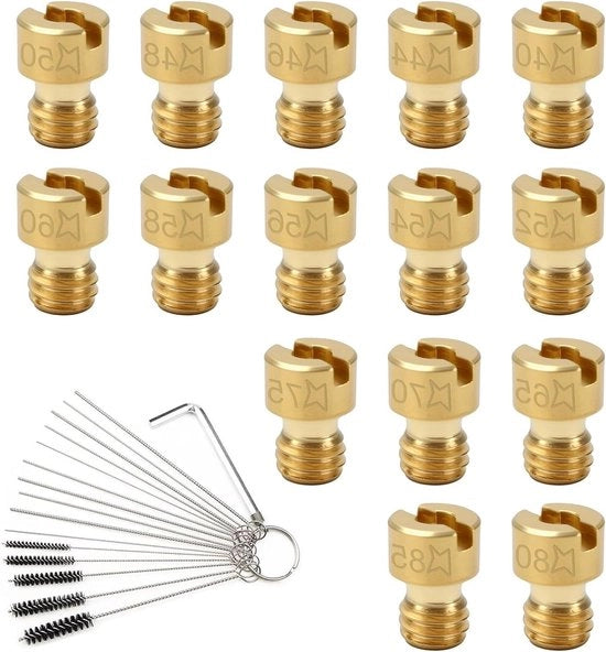 Set di gomiti per carburatori 15 pezzi M4 per carburatori 40-85 - Getti principali per Bing, PWK, Dellorto, Puch, GY6, Keihin PE
