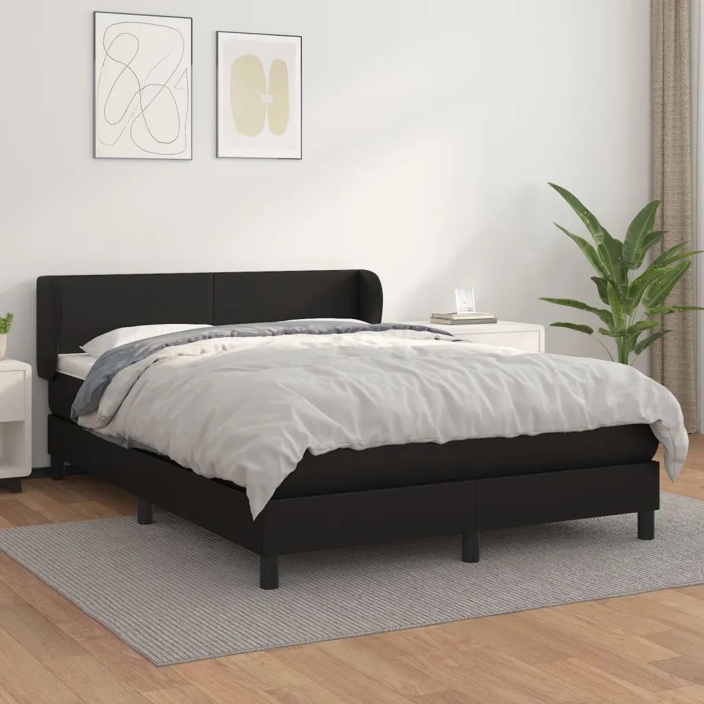 Giroletto a Molle con Materasso Nero 140x200 cm in Similpellecod mxl 74086