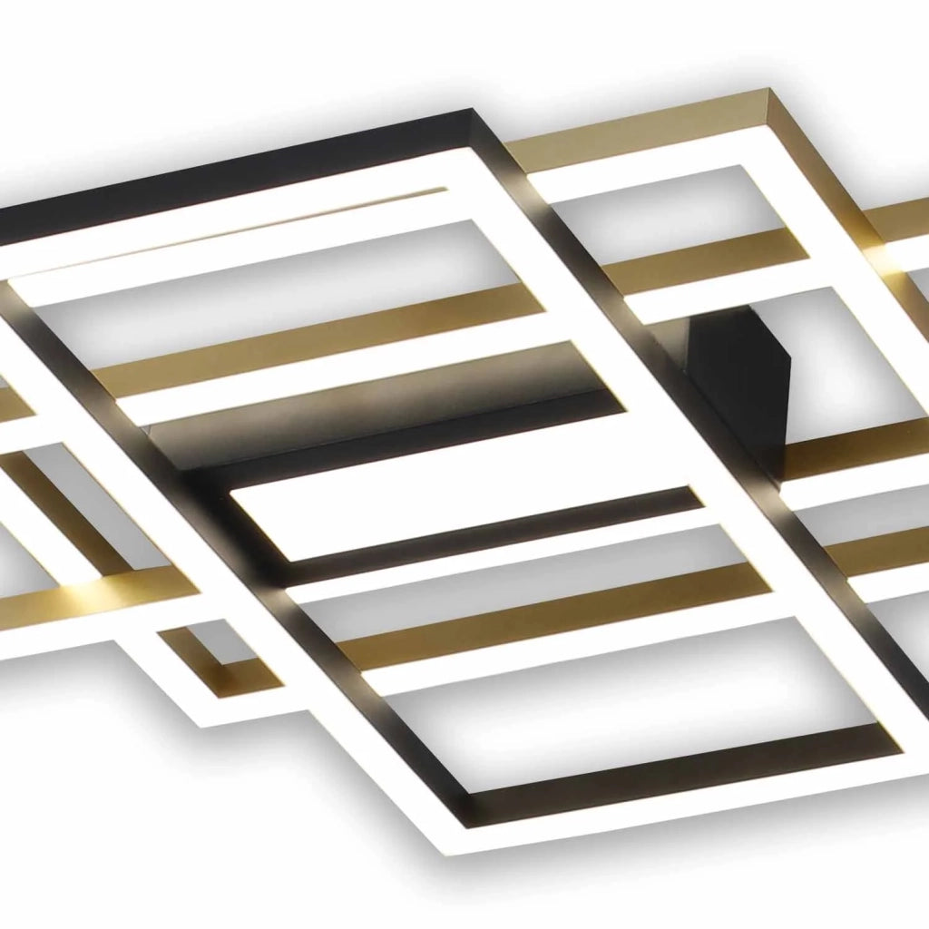 LÚZETE - PLAFONIERA LED REGOLABILE 54 W NERO/ORO ATTICUS